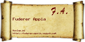 Fuderer Appia névjegykártya