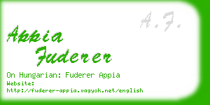 appia fuderer business card